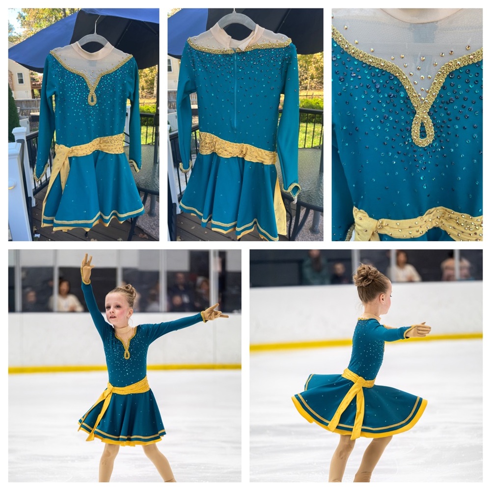 Teal and Gold "Brave" Dress